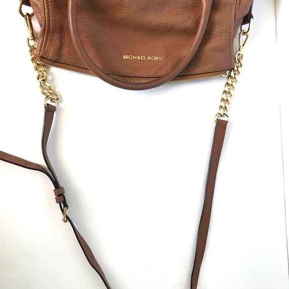 SOLD❌Michael Kors Cognac Leather Weston Satchel - Picture 14 of 16